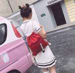 Korean drawstring, rucksack, women's bag, trend, mori ladies backpack, ribbon,