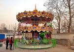 18 Seats Theme Park Carousel Round Kids Carousel Ride One Year Warranty