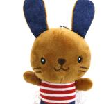 Cute Rabbit Doll Key Chain Brown Fleece Cloth Corduroy Material