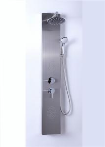 Wholesale Sliver / Black Shower Columns Panels / Shower Spa Panel With High Pressure Round Shower Head from china suppliers