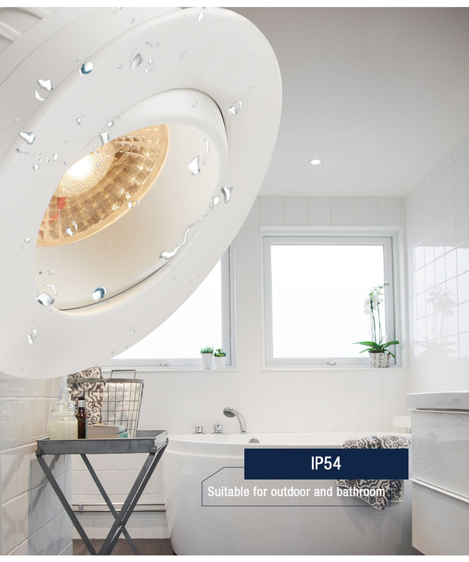 CCT Waterproof Dimmable Tiltable LED Downlights IP54 8W Multipurpose
