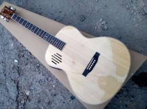 Wholesale AAAA all Solid ash wood OM side hole body guitar 14 frets imported wood custom solid acoustic electric guitar from china suppliers