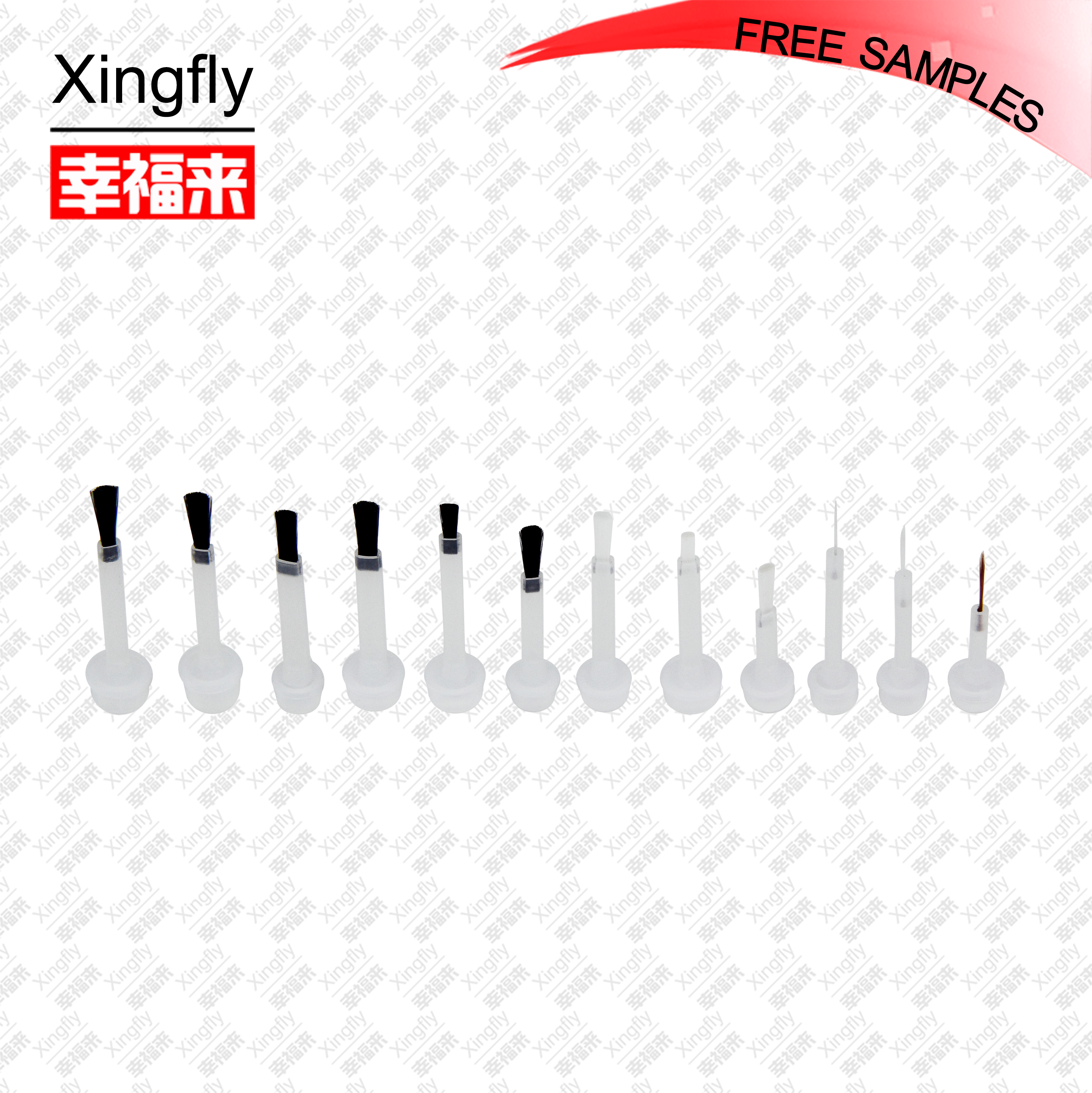 Curved Fingernail Polish Brushes For Screw Cap Nail Care Bottles