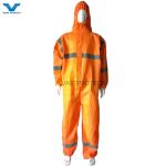 50GSM Customized Orange Disposable Protective Coveralls With CE Type4/5/6