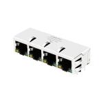 LPJ46441ADNL 10/100 Base-T Tab Down Yellow/Green LED 1x4 Port Ethernet RJ45