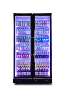 China R290a Two Door Refrigerator Glass Door Wine And Beverage Coolers For Bar on sale