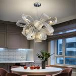 Luxury Glass Chandelier For Living Room Led Modern Home Decor Flower Chandeleir
