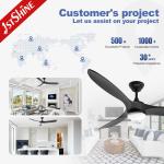 LED Ceiling Fan with Light 1stshine Indoor Black Solid Wood DC Quiet Motor