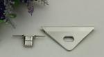 Design triangle shape light gold & nickel bag twist turn lock