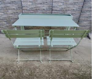 Wholesale Steel Flower Stand 70cm Garden Folding Table And Chairs 3 Pieces Set from china suppliers