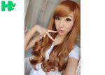 Heat Resistant Fiber Long Wave Texture Hairnet Wig Synthetic Wigs