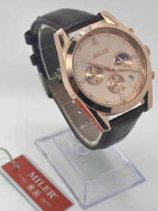 Wholesale Scratch Resistant Quartz Watch with White Dial Black Leather Band and Buckle Clasp from china suppliers