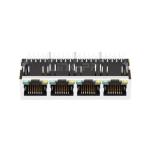 LPJ46297BDNL 10/100 Base-T Tab Down Yellow/Green LED 1x4 Port Lan RJ45 Jacks