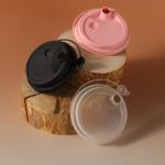 Transparent Plastic Disposable Cup Lids For Cup Sealing SGS FDA ISO9001