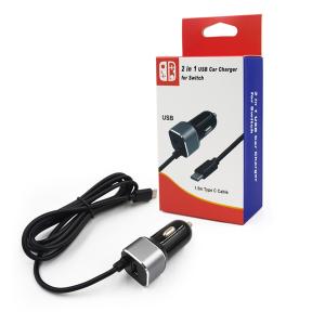 Wholesale Factory Supply High Quality 2 in 1 Nitnendo Switch Car Charger Mobile Charger from china suppliers
