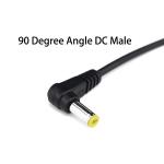 90 Degree Angle Male DC 2.1x5.5 Barrel Jack to Open Stripped Tinned Wire Bare