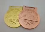Badminton Awards Die Cast Medals , Customized Misty Plating Sport Karate Ribbon