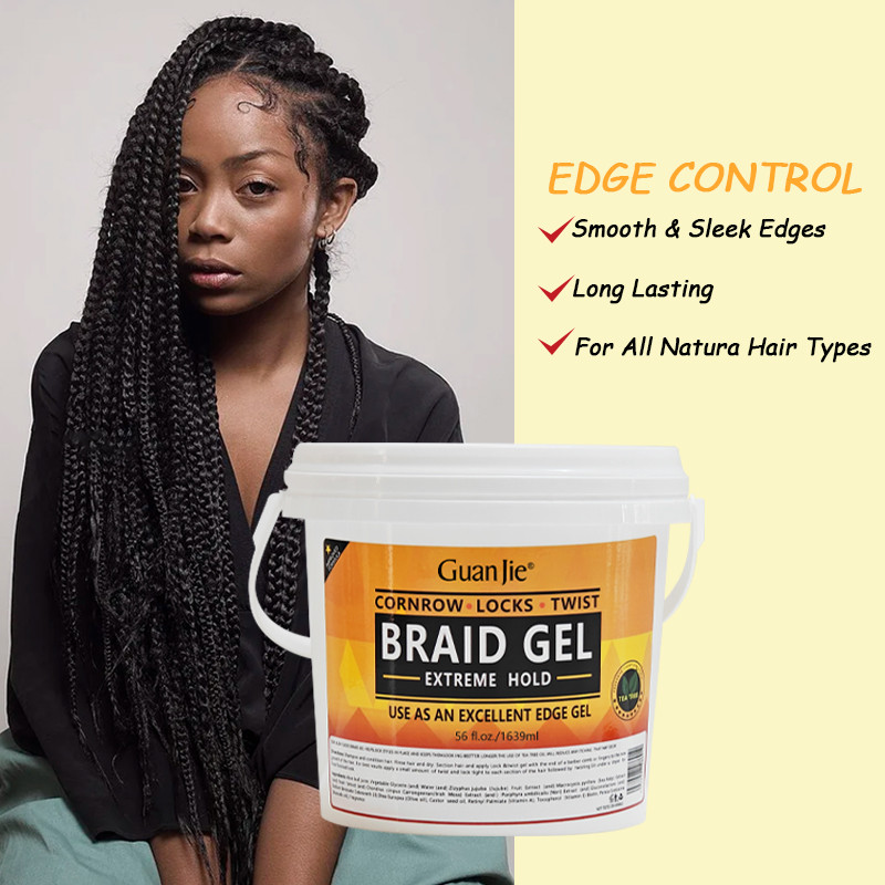 Professional Salon Fast Dry Braiding Gel Twists Braids Wave Edge Gel Extra Hold Cornrow Loc 56oz Braid Gel