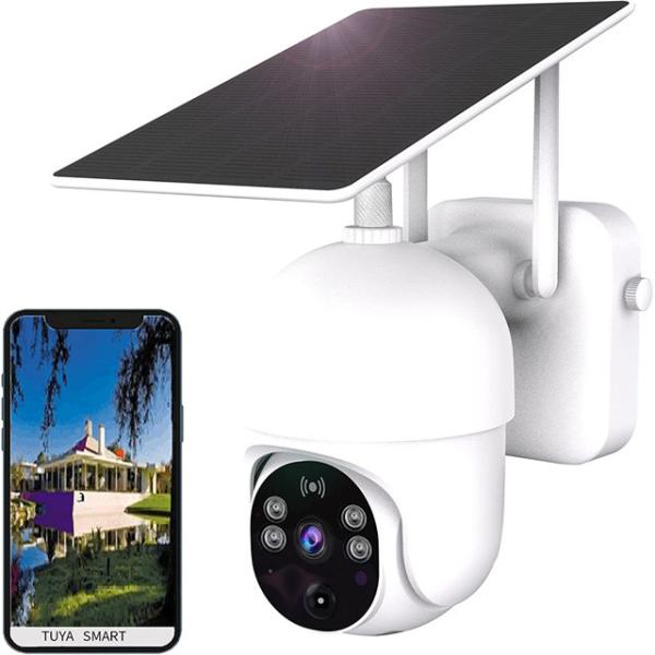 Outdoor Solar Power Waterproof Smart Camera Two Way Voice Intercom PIR Motion