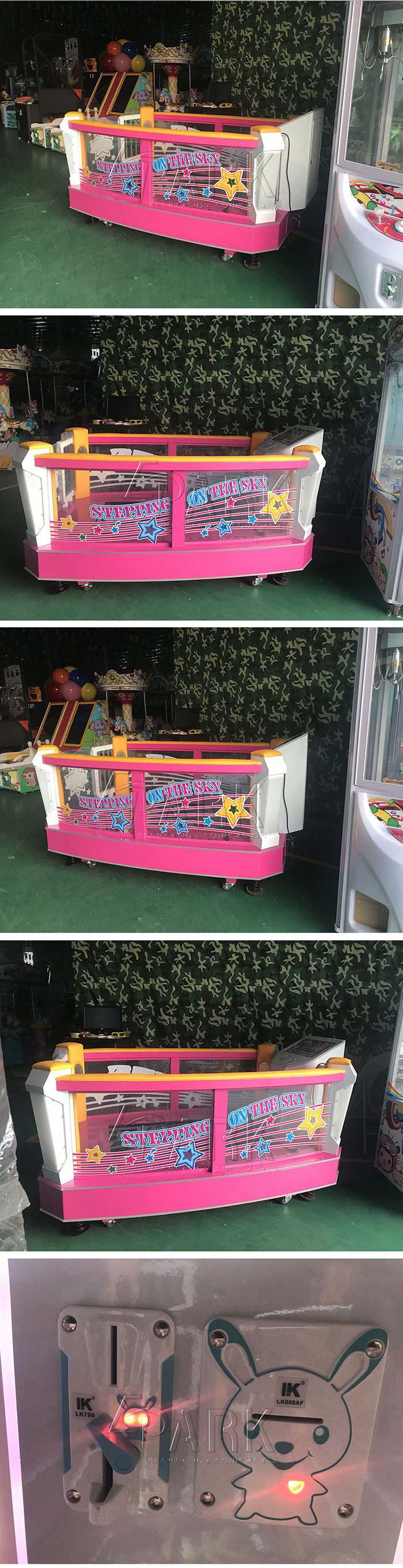 Children Arcade Shooting Video Game Machine Stepping On The Sky For Amusement Park