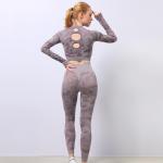 OEM Fabric Seamless Yoga Sets Antibacterial Ribbed Activewear Set