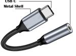 High Compatible DAC USB Type C to AUX 3.5mm Audio Cable Adapter for Samsung