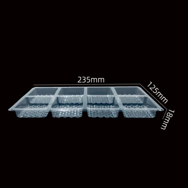 Custom 8-Cell PET Cake Tray Food-Grade Vacuum Forming Packaging