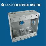 2 Gang Electrical Weatherproof Outlet Boxes Aluminum Metal Receptacle Box With 5