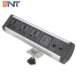 Aluminum alloy office furniture multimedia clamp mount table socket