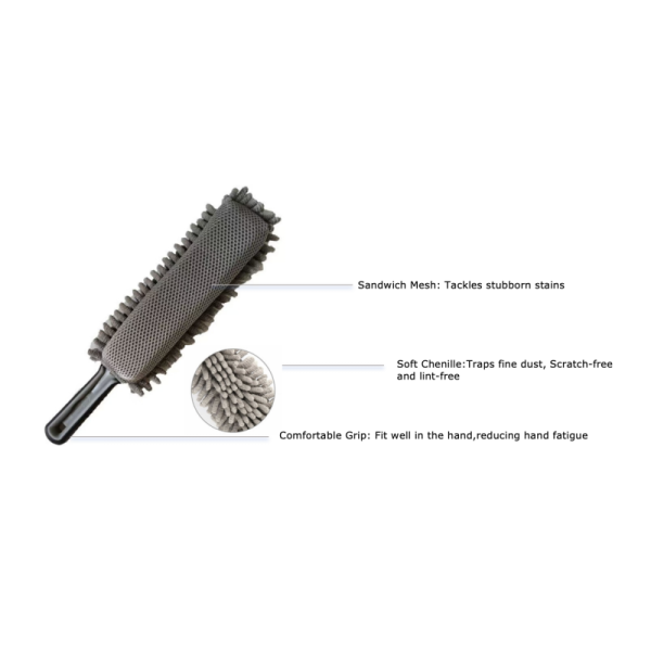 Microfiber Car Interior Detailing Duster With Comfort Handle Lint Scratch Free