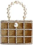 EVENING HANDBAG WOMEN CLUTCH PURSES WITH PEARL DIAMONDS FOR WEDDING PROM