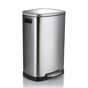 Wholesale 13 Gallon Square Stainless Steel Trash Can for Bathroom, Kitchen, Process Room, Office, Garage Detachable Lined Bin from china suppliers