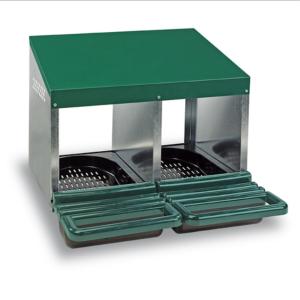 Wholesale 2 Compartment Rollaway Chicken Nesting Box in Galvanized Sheet Metal Egg Box Red from china suppliers
