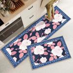 Plant Flower Printing Kitchen Floor Mats Non Slip 40*60mm Rectangle