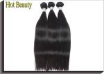 Double Machine Weft Virgin Human Hair Extensions / Remy Peruvian Hair Bundles