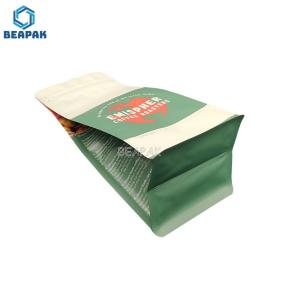 Wholesale Custom Design Flat Bottom Matte Coffee Beans Food Pouches from china suppliers
