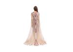 Champagne Lace Beaded Middle Eastern Evening Dresses U - Neck Style