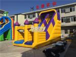Yellow Small Castle Theme Kids Water Park Blow Up Inflatable Kids Slide / Garden