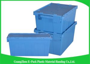 Wholesale 60L Plastic Attached Lid Containers Heavy Duty Stackable Moving 600 * 400 * 365mm from china suppliers