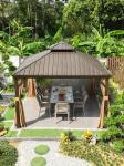 Hardtop Gazebo Outdoor Galvanized Steel Metal Double Roof Gazebo Canopy