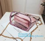 Promo custom clear pvc shopping bag, Vinyl Coating Handbags with Logo, shopping