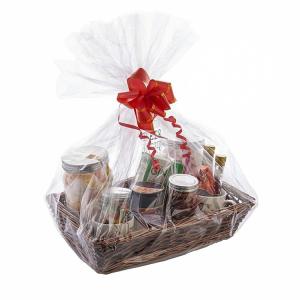 China Recyclable Clear Cellophane Gift Basket Bags Moisture Proof For Fruit Shop on sale
