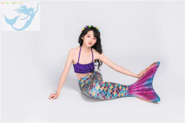 Breathable Childrens Mermaid Tails , Girls Mermaid Tail Swimsuit Princess
