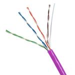 Bulk Cat5e Ethernet Cable 1000ft Spool Solid UTP 24AWG 100MHz Purple (0.48mm)