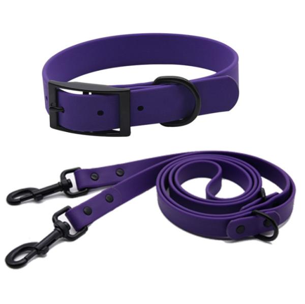 Waterproof PVC Rubber Dog Leash Set Personalized Dog Collar And Leash Set Long