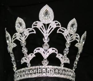 Wholesale 8 inch tall classic pageant rhinestone crowns for pageants of US silver plating manufacturer of china pai crown from china suppliers