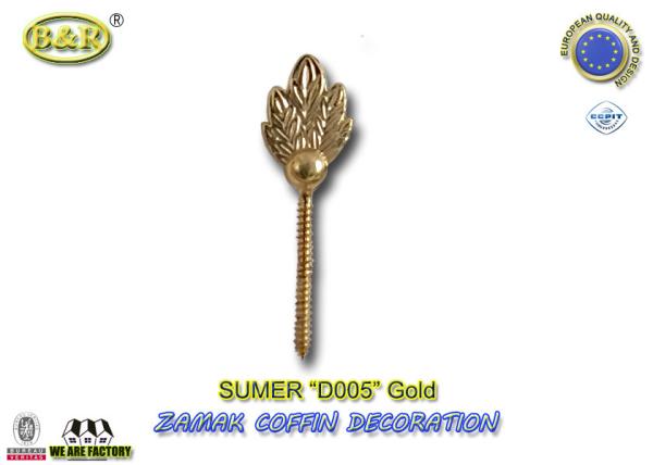 metal Coffin Screw funeral accessoires D005 gold color leaf shape 2.6*9cm coffin