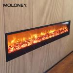 200cm Modern Wall Set Multi-Color One Glass Electric Fireplace Heater With LED