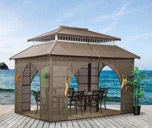 Wholesale China garden house outdoor pavilion with sofa garden rattan tents 1115 from china suppliers
