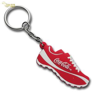 China Metal Sport Shoe Key Chain , 3D Raised Shaped Custom PVC Keychain For Christmas Gift on sale